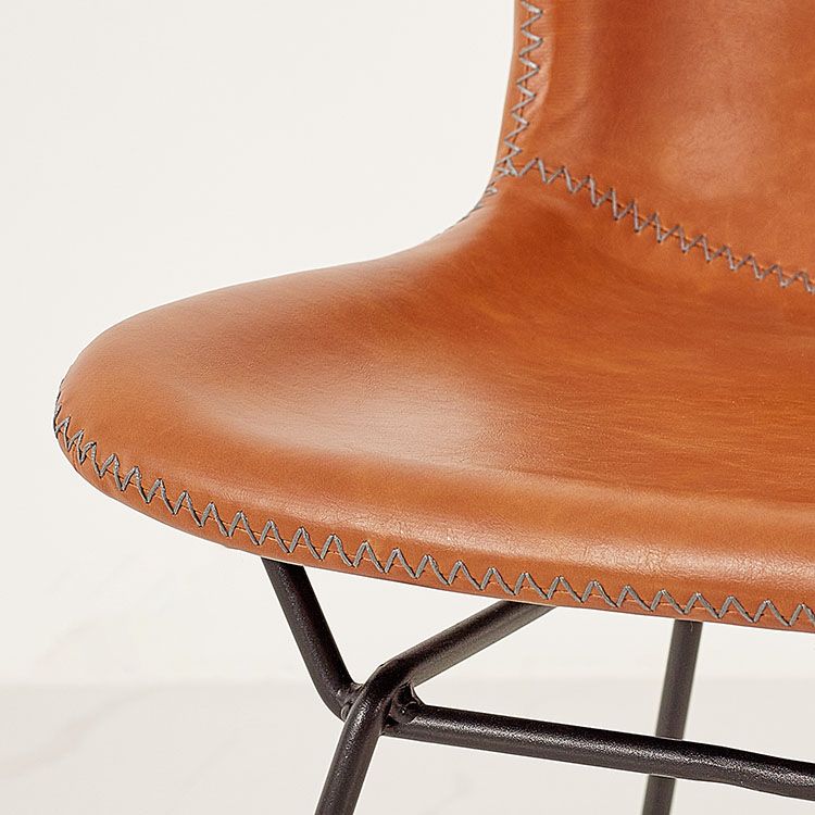 Silla de comedor de estilo moderno, silla auxiliar sin brazos con patas de metal para cocina (juego de 2)