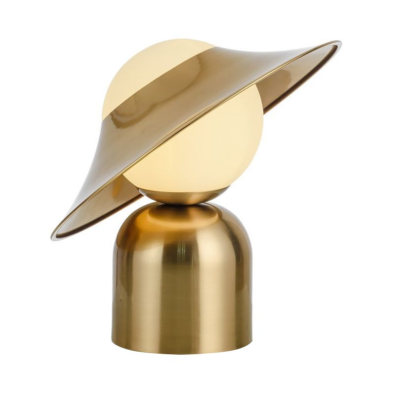Cylindre d'or / balle / balle effilée de la lampe de nuit à un seul bulbe