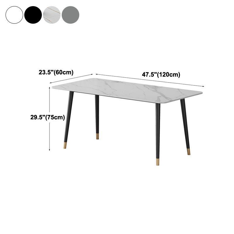 Contemporary Style Dining Site Table Stone Rectangle Furniture with 4 Legs