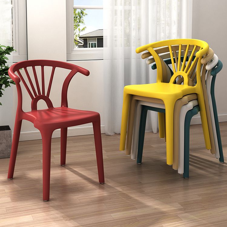 Silla sin brazos de Wishbone del comedor de la silla lateral del plástico contemporáneo