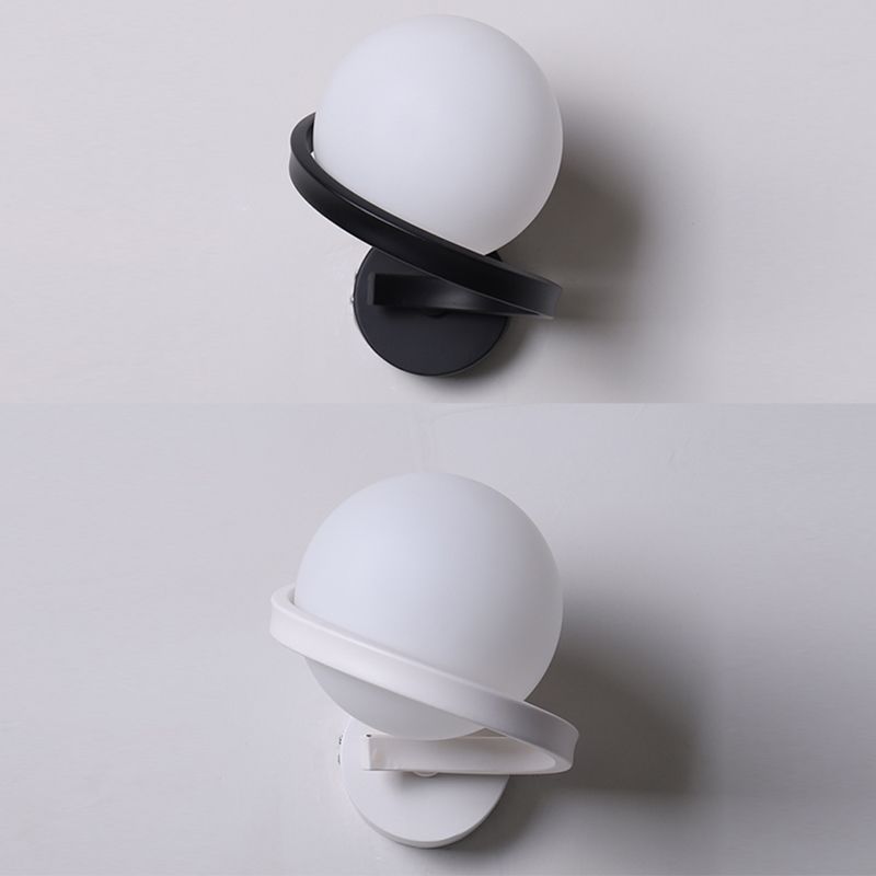 Moderne minimalistische globale muur gemonteerd verlichting metaal 1 lichte wandlampen met glazen schaduw