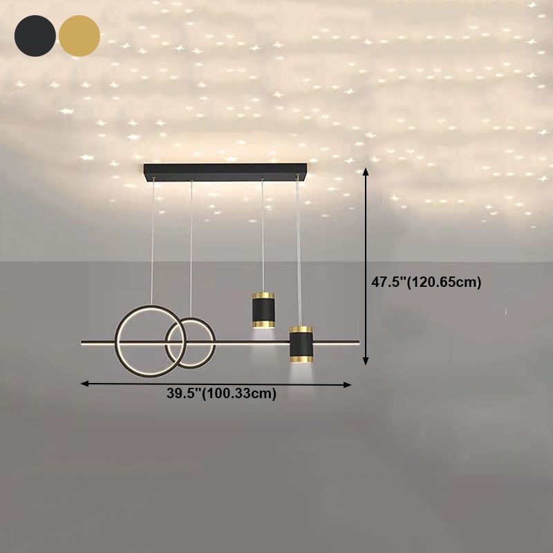 Contemporary Style Linear Shape Island Lighting Ideas Metal Island Pendants