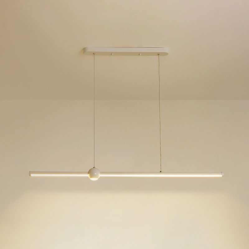 Zeitgenössische Anhängerleuchten linearer Metal -Insel -Kronleuchter für die Küche
