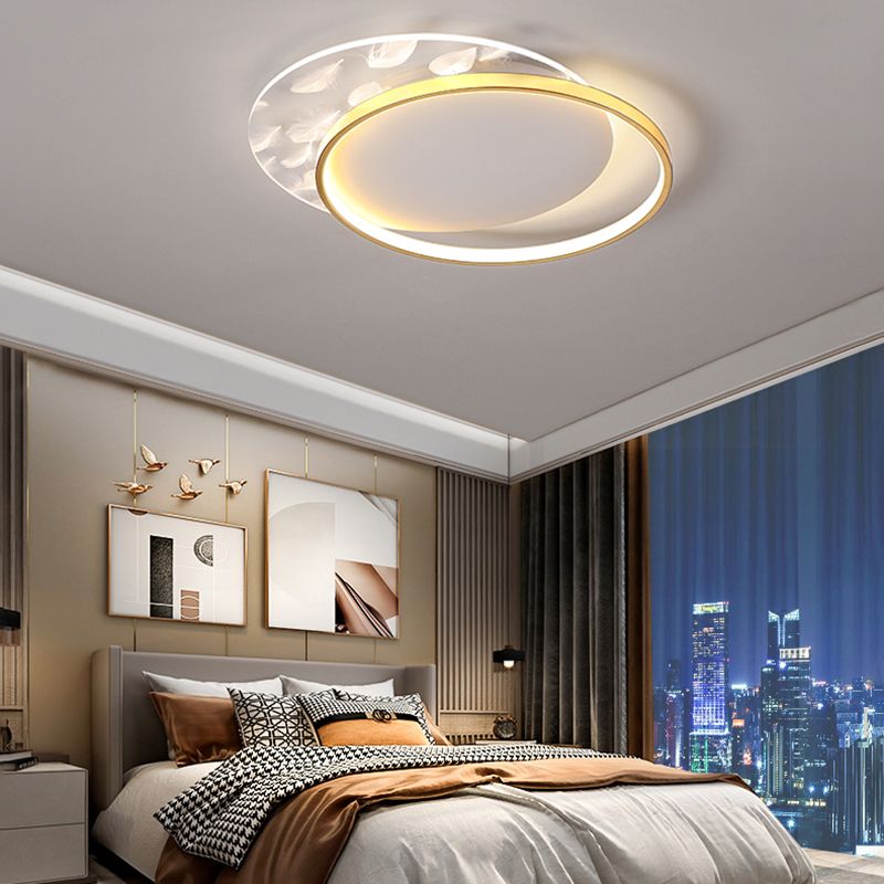 Luminaires de plafond encastrés de simplicité d’éclairage affleurant d’or avec le modèle de plume