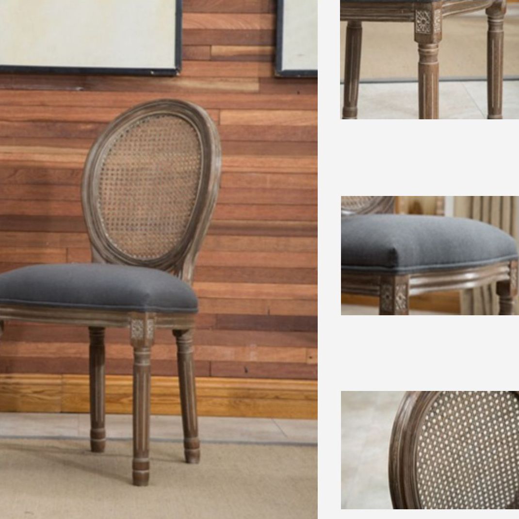 Farmhouse Dining Chair with Wood Legs King Louis Back Side Chair for Home Use