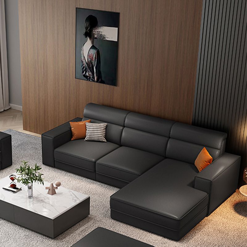 Scandinavian Dark Gray Square Arm Stain-Resistant Faux Leather Sofa