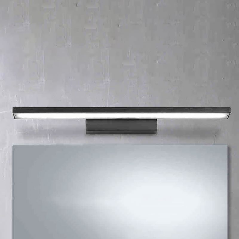 Black/White Slim Vanity Lamp with Rectangular Shade Simplistic 16"/23.5" W LED Acrylic Wall Light Fixture over Mirror
