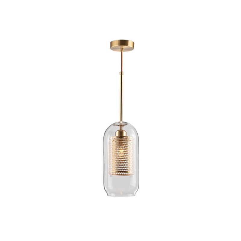 Moderner Stil Anhänger Beleuchtung Einfach 1 Kopf transparentes Glashänge Deckenleuchte für Cafe Shop