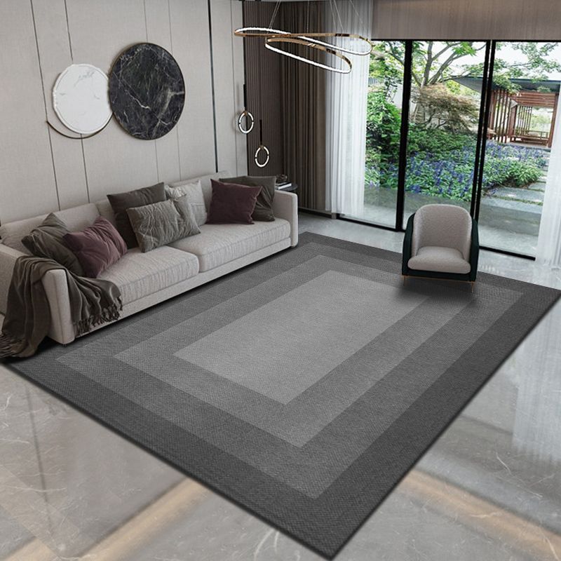 Black Modern Rug Blending Gradient Rug Non-Slip Backing Rug for Living Room