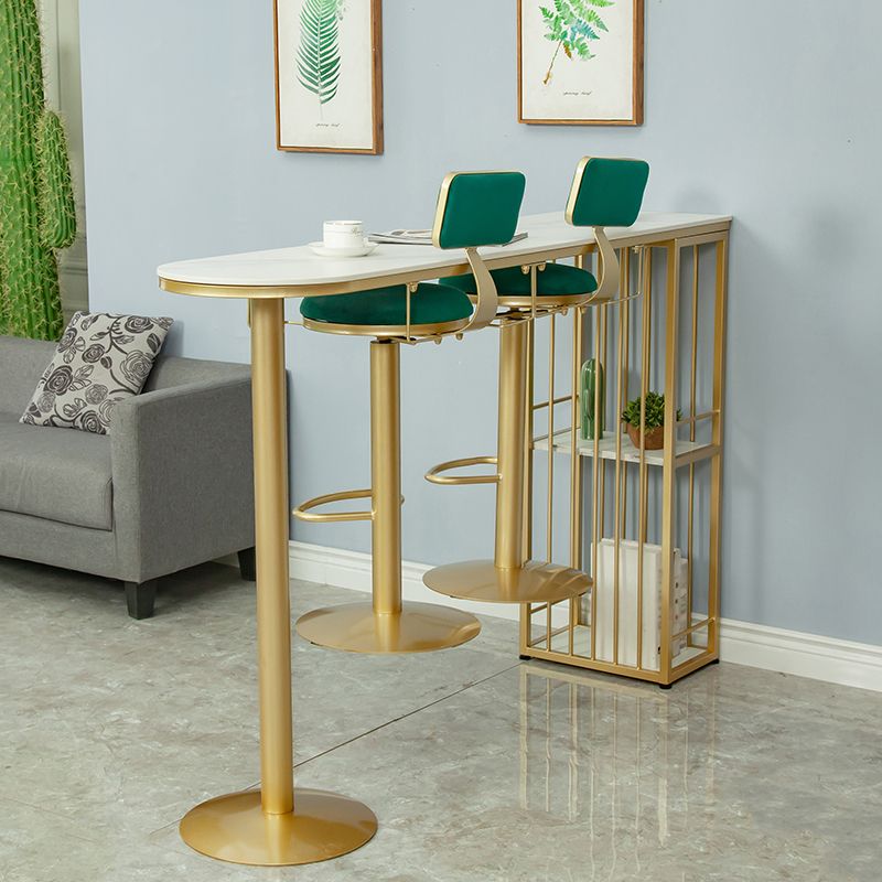 Table à manger à barre de pierre de pierre blanche glam