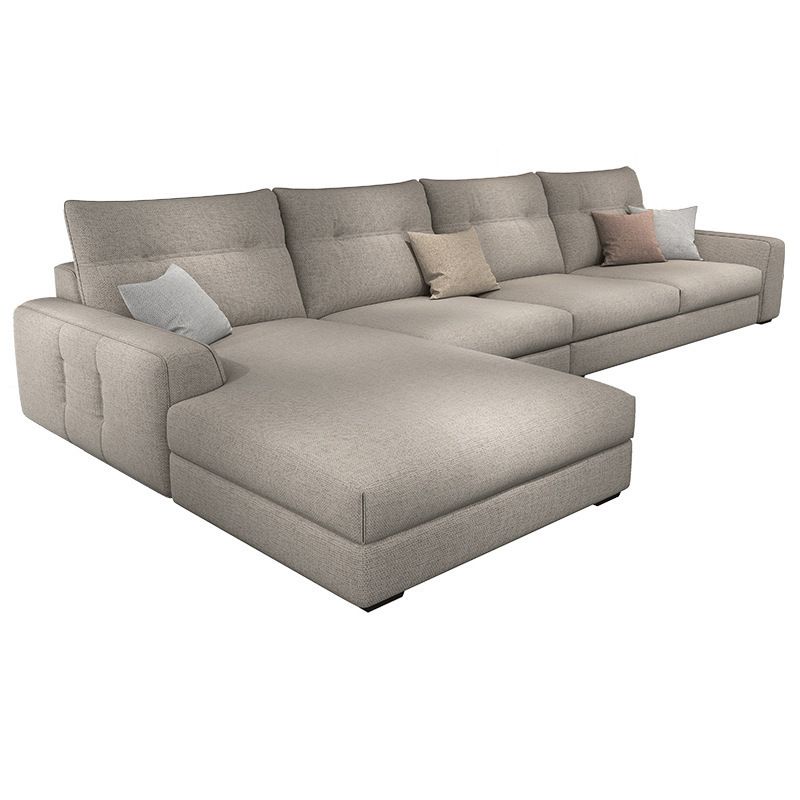 Stationary Fabric Living Room Square Arm Cushions Contemporary Seating