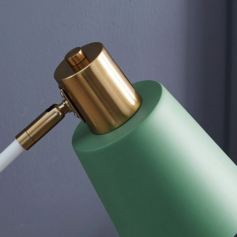 Macaroon Night Table Lamps Barrel 1-Light Bedroom Nightstand Lights with Metal Shade