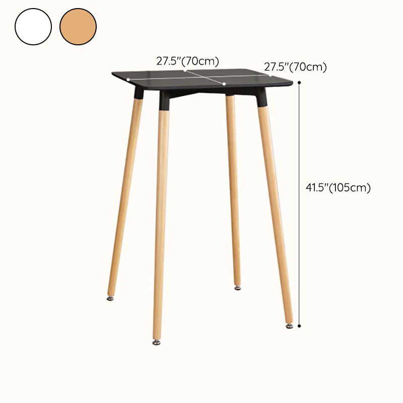 Beech Solid Wood Legs Bar Table Glam Round and Square Bar Table