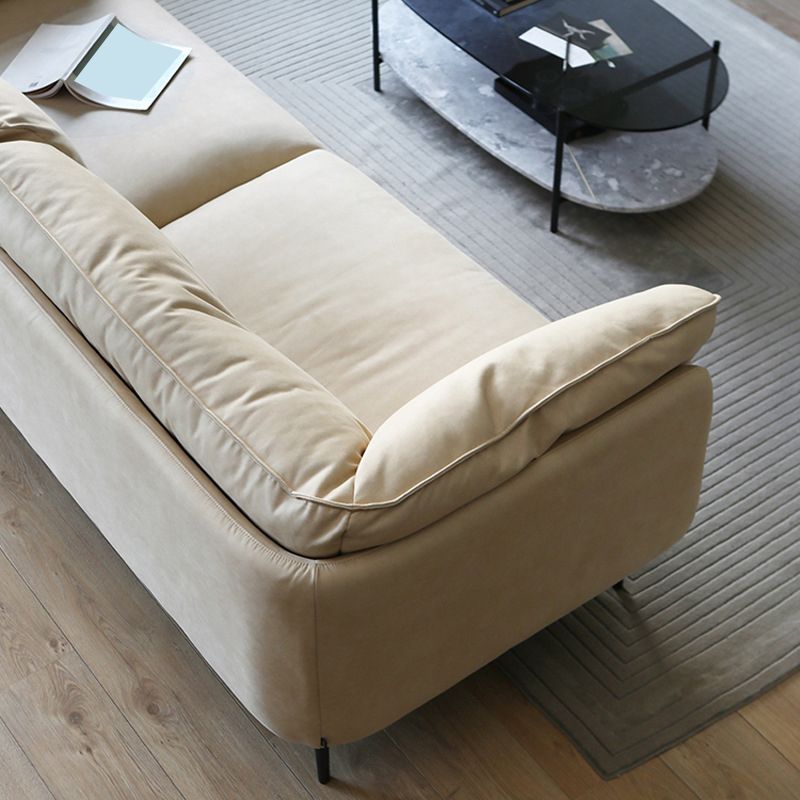 Modern Style Cloth Art & Rectangle Sofa of Coriaceous Rice White