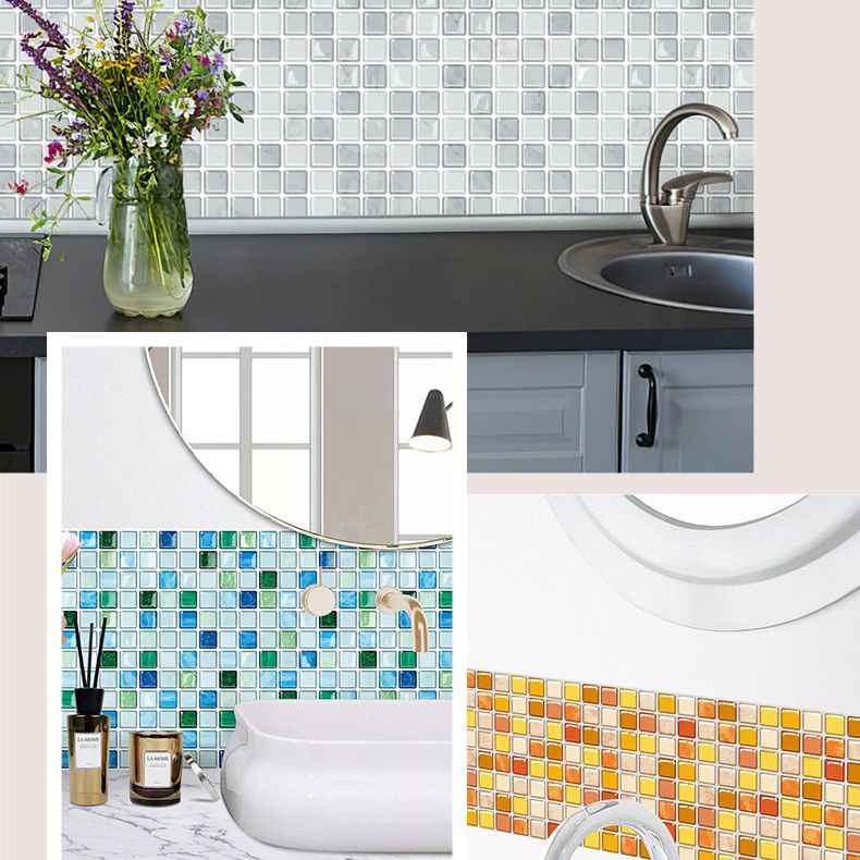 Pvc Tile Peel and Stick Tile Kitchen Waterproof Mosaic Backsplash Wall Tile