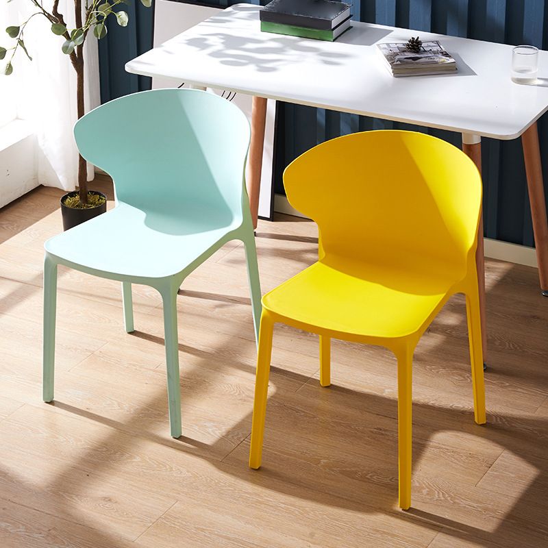 Scandinavian Plastic Side Chair Wingback Kitchen Dining Room Chair
