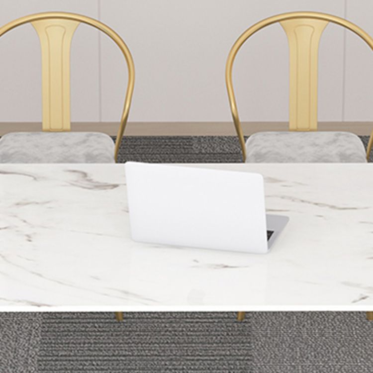 Office Marble Writing Desk Contemporary Rectangular Writing Desk