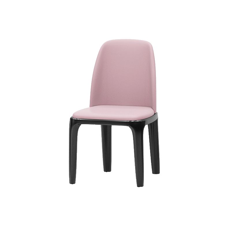 Industriële bijzetstoel Parsons lederen eetkamerstoel met matte afwerking (set van 2)