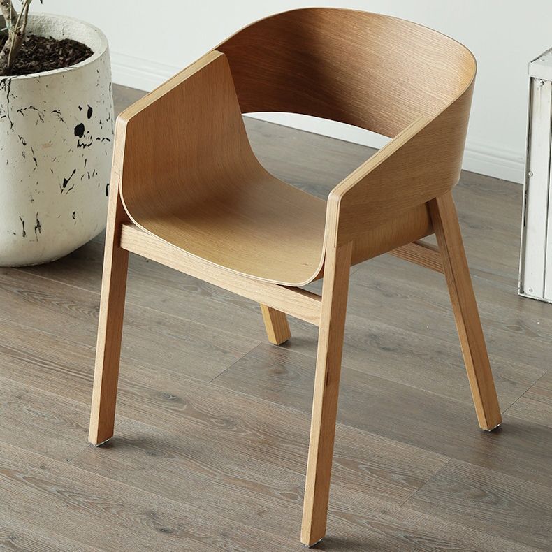 Traditional Wood Dining Arm Chairs Open Back Dining Side Chair for Restaurant Use