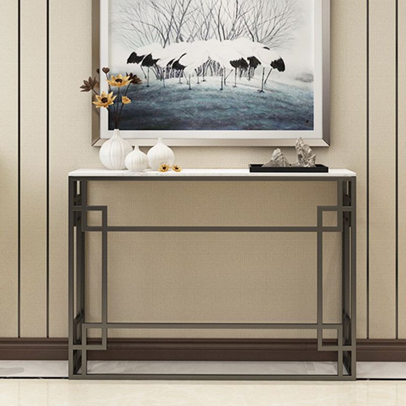 Modern Sofa Console Table Antique Finish Console Accent Table in Marble