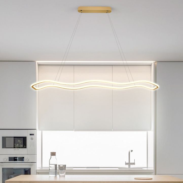 Metal Geometry Shade Island Pendant Modern Style 1 Light Island Lighting for Living Room