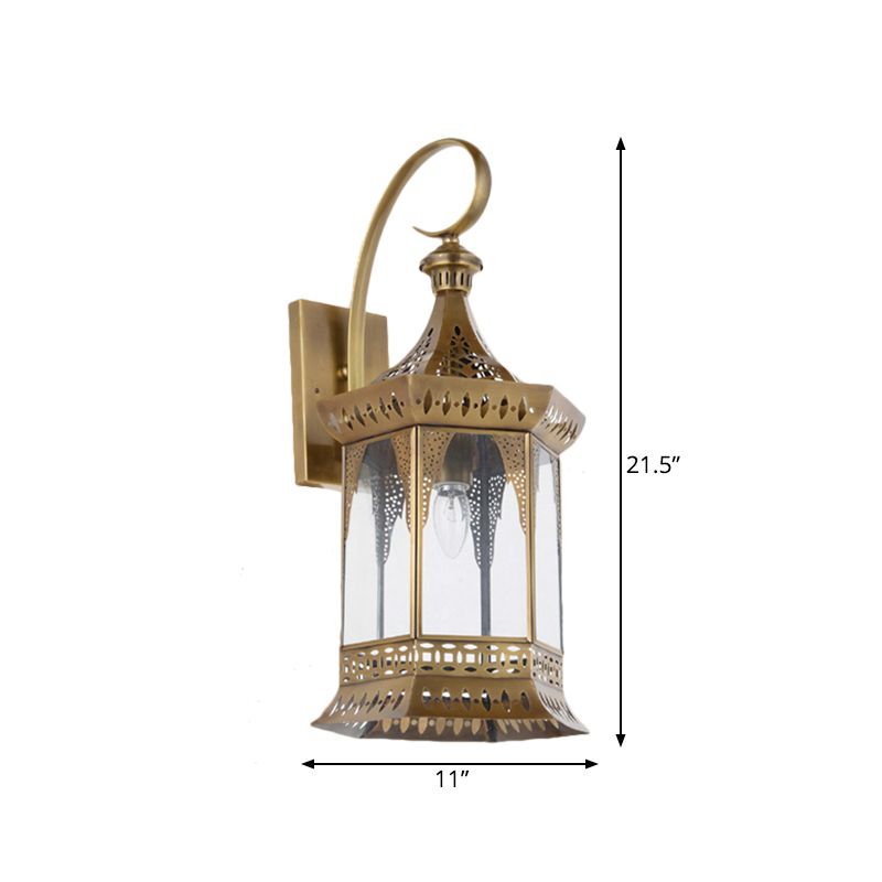 1 Light Lantern Murn Lighting Arabian Brass Metal Sconce Lightture pour chambre à coucher