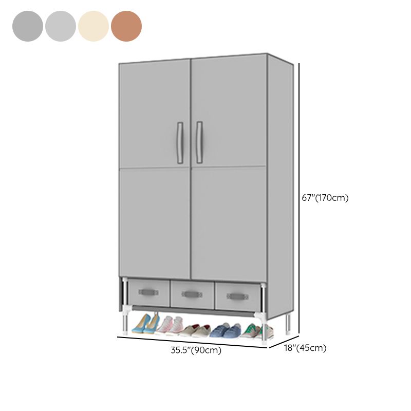 Contemporary Wardrobe Armoire Steel Wardrobe Closet with Legs for Home