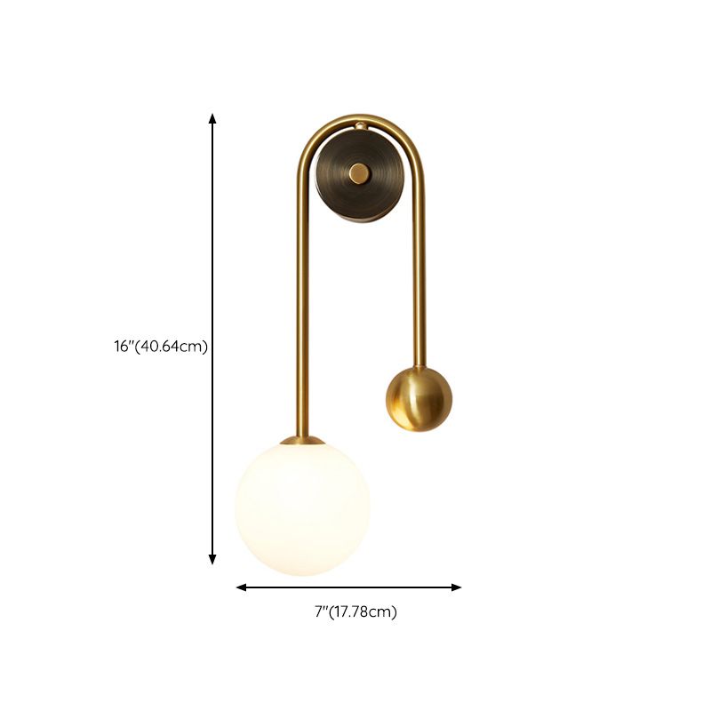 Light Luxury Style Wall Mount Light Copper Ball Shape Wall Lamp for Bedroom