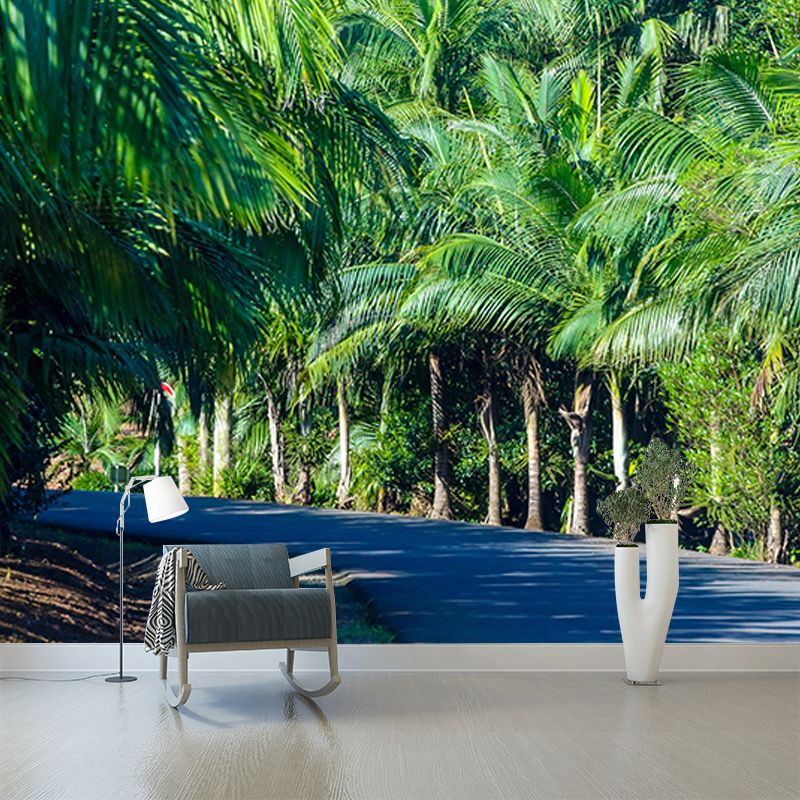 Customized Palm Tree Mural Tropical Mildew Resistant Sleeping Room Wall Mural