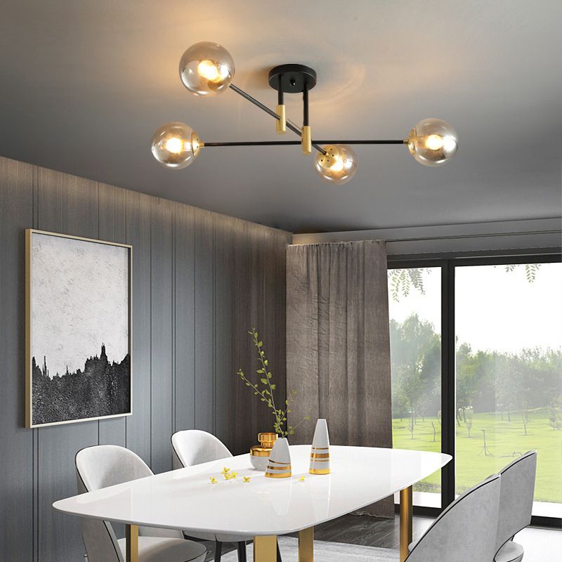 Plafondlamp in Scandinavische stijl, ronde glazen inbouwplafondlamp voor slaapkamer