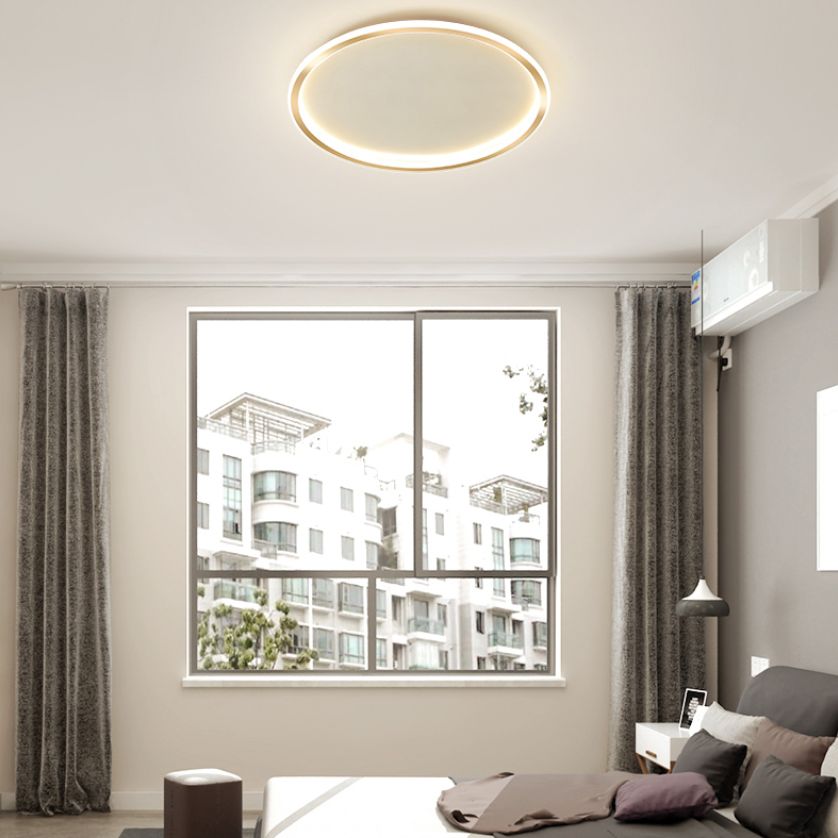 Moderne minimalistische ronde LED-plafondlamp aluminium binneninbouw met siliconen kap