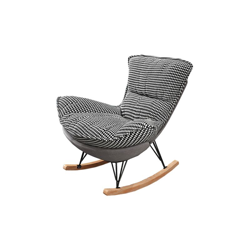 Contemporary Rocking Chair Solid Wood Rocker Chair with Seat Cushion