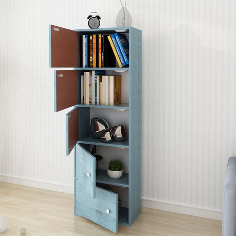 Contemporary Wooden Accent Cabinet with Knobs Doors and Straight Legs