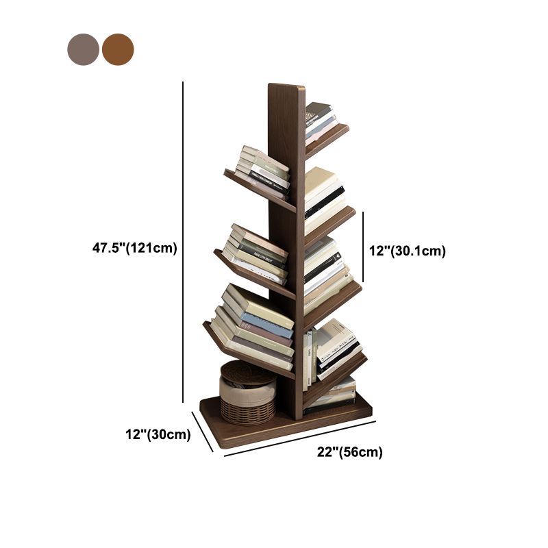 Modern Style Bookshelf Solid Wood Vertical Shelf Bookcase for Home