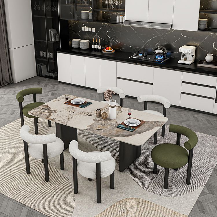 Modern 1/5/6/7 Pieces Dining Set Rectangle Stone Dining Table for Dining Room