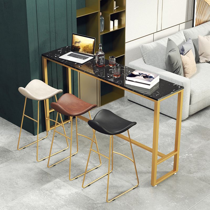 Glam Rectangle Pub Set 1/4 Pieces Counter Table with Upholstered Stools