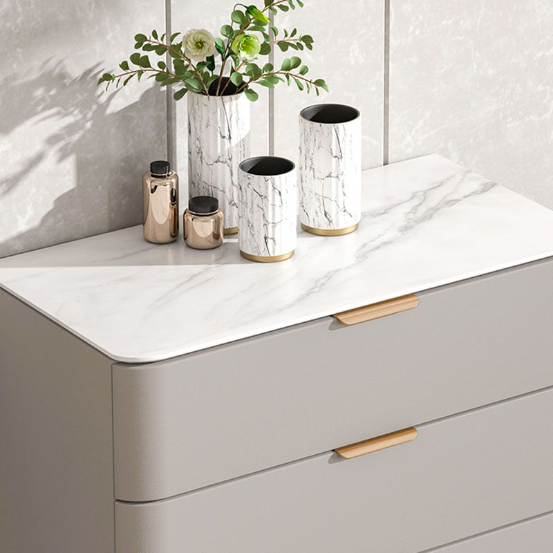 Solid Wood Glam Storage Chest Dresser Vertical Storage Chest with Metal Feet