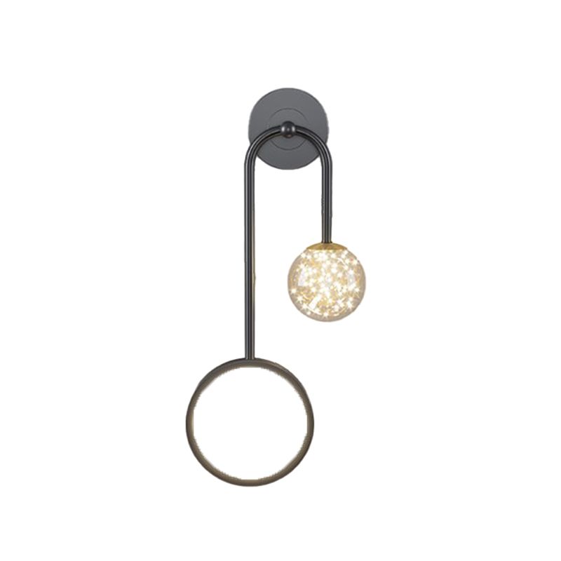 Glass Spherical Shape Wall Lights Modern Style 2 Light Wall Mount Fixture for Bedroom