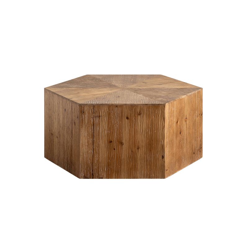 Rustic Corner Table Solid Wood Brown Accent Side Table for Living Room