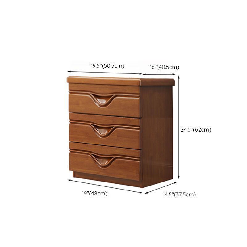 Home Contemporary Storage Chest Rubber Wood Chest with Drawers
