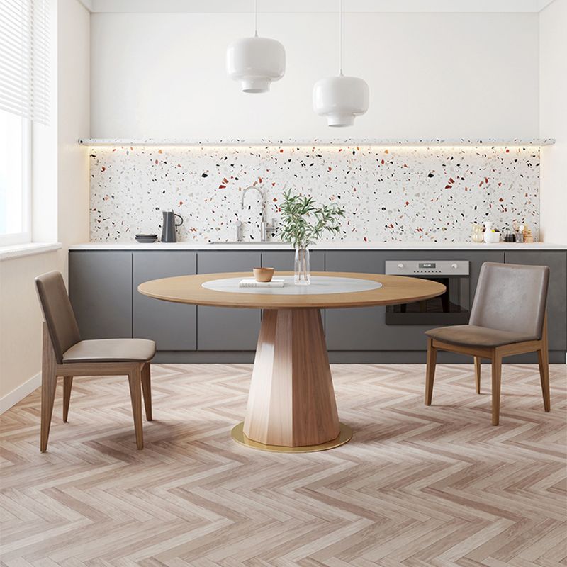 Modern Dining Table Set 1/3/4/5 Pcs Round Solid Wood Dining Table and Chairs