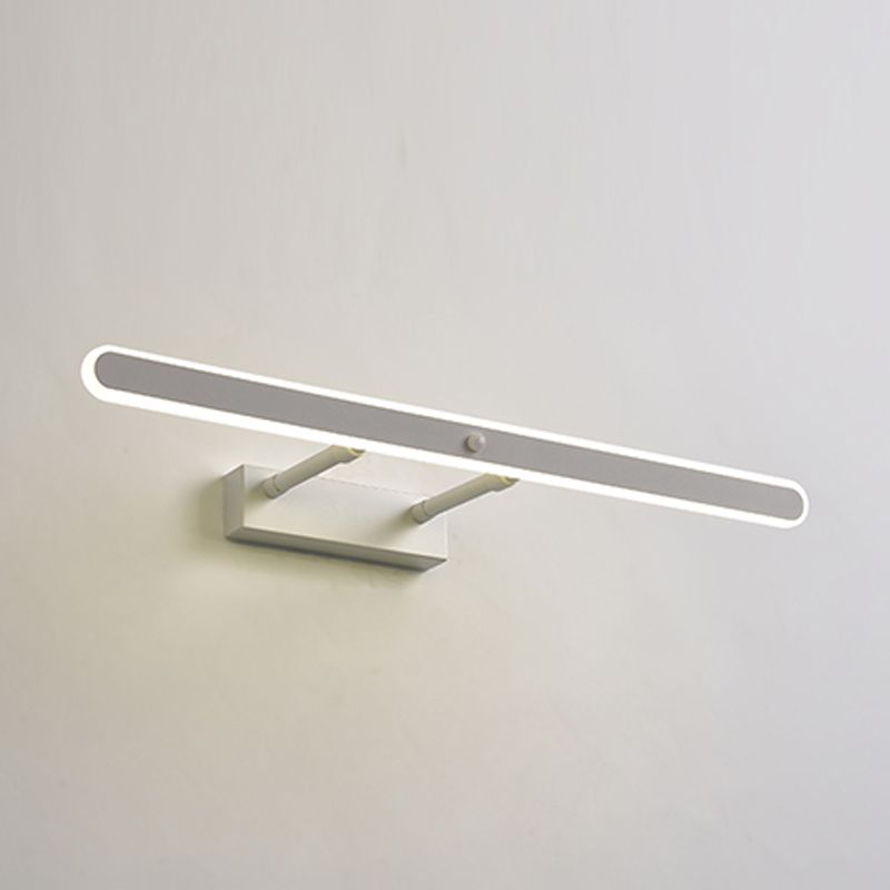 Minimalist 1-Light Linear Mirror Front Lamp Acrylic Shade LED Bathroom Wall Mounted Light Fixture
