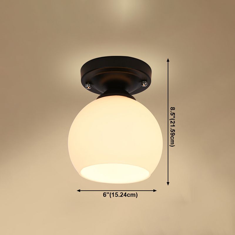 Éclairage de plafond classique de salle à manger de lumière de bâti de plafond en verre à tête unique