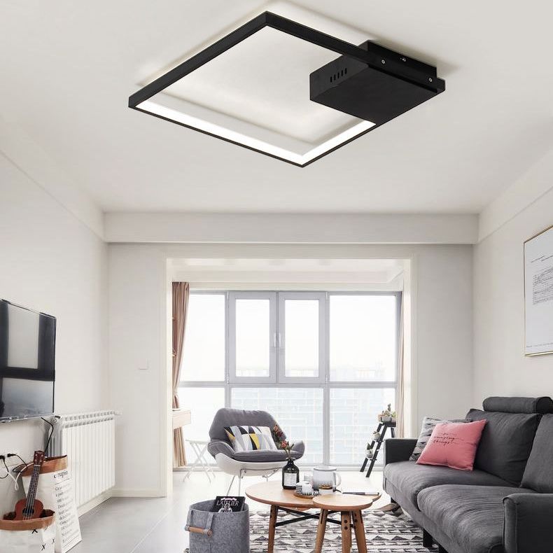 Lámpara de montura semi semi cuadrado simplicidad de techo acrílico montaje al ras de techo para sala de estar