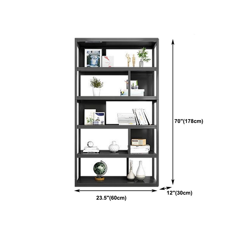 Modern Metal Book Shelf Home Open Back Bookcase with Shelves