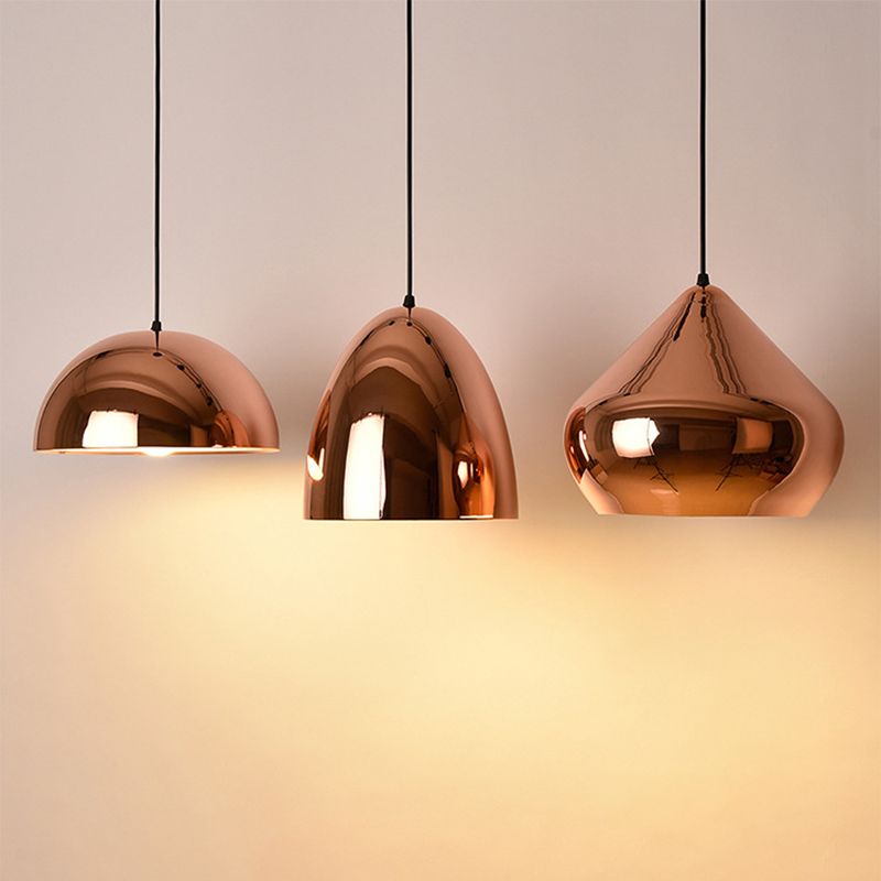 Postmoderne 1-Licht-Hanglampe Roségold geometrischer Anhänger Licht mit Metallschatten
