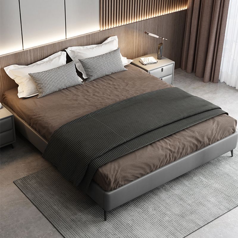 Modern Wood and Upholstered Platform Bed Frame Mattress Included Bed