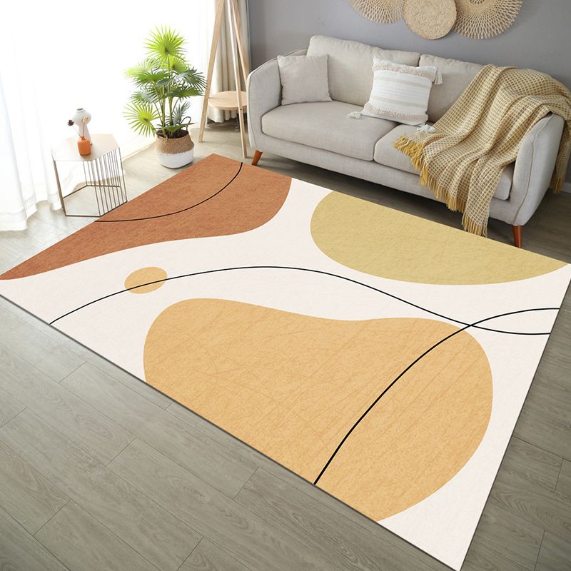 Simplicity Carpet Contemporary Polyester Rug Washable Indoor Rug for Home Decor