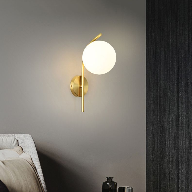 Golden Vanity Lighting Simple Glass Wall Light Sconce for Bathroom