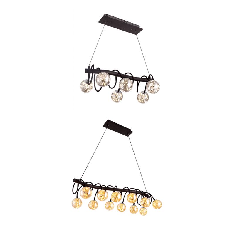 Contemporáneo de lámpara de lámpara de la isla Sphere Sphere Island Lights en negro